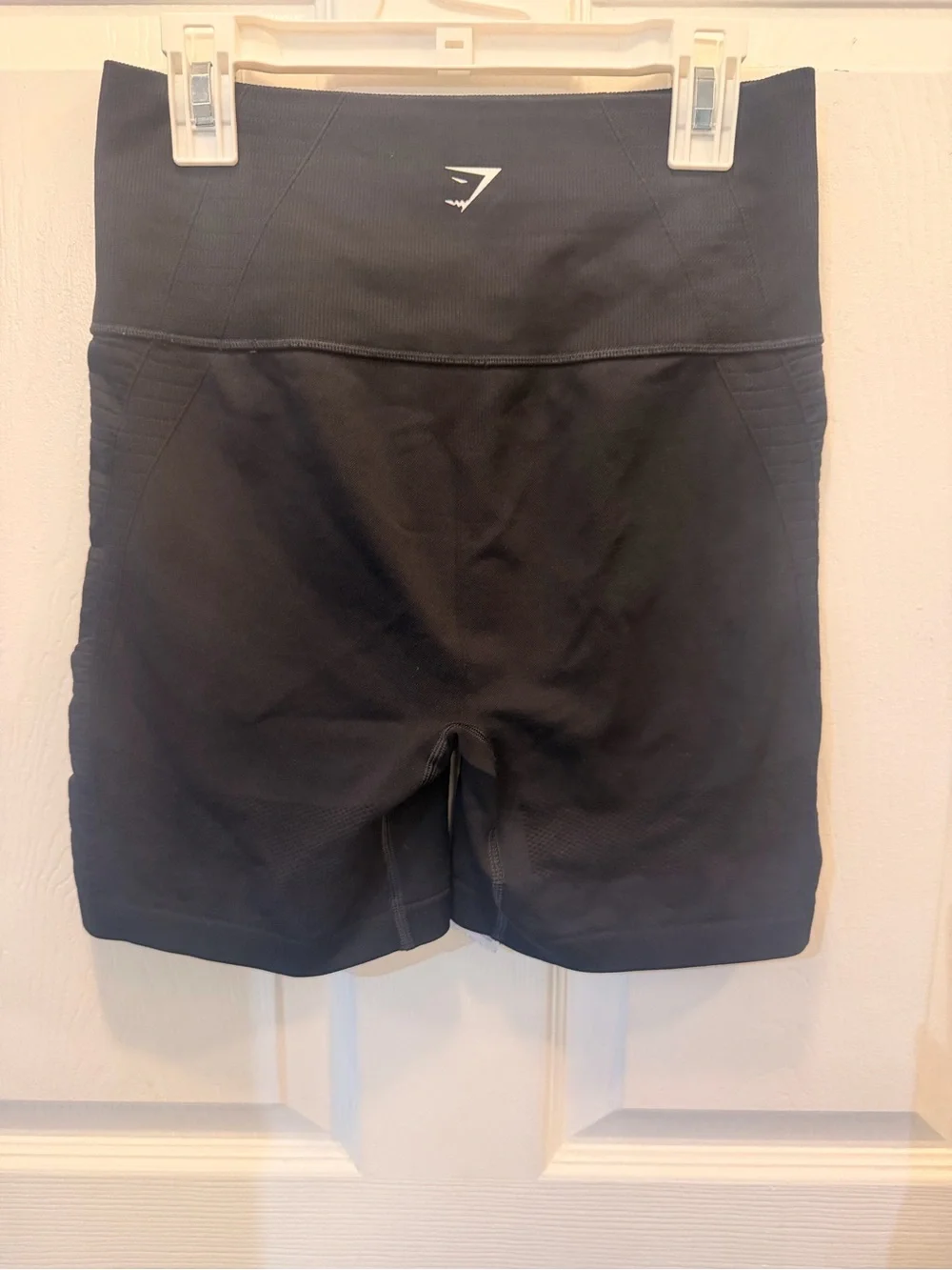 Gymshark Black High-Waist Bike Shorts with Side Texture
